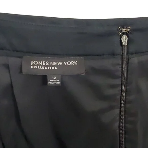 JNY Collection Sz 12 Skirt Embroidered Eyelet Knee Pencil Lined Feminine Office - Picture 5 of 9